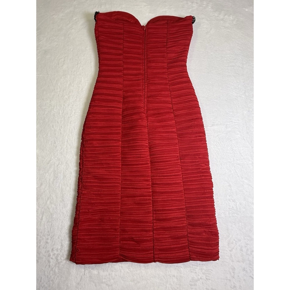Daisy Ruched Bodycon Dress With Black Beading Women's Small - Picture 3 of 4
